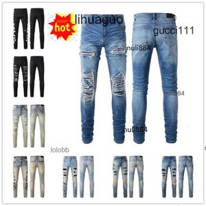 E8GZ amirirlies amari amilirs Biker Luxury Pants AM M0BT 2024 New Arrivals Mens Clothing Designer Denim Jeans Man Holes Trousers Jean COOLGUY M0BT RUB5