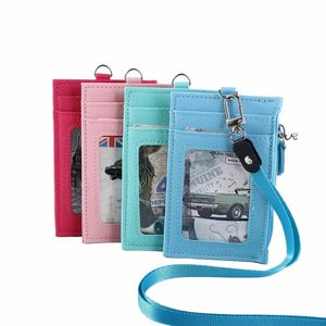 1PCS Black Busin karta kredytowa identyfikator odznaka Portfera Portfowa Kobiety Mężczyzn Moneta Paska do Paskunka Pasek Student Card Bags M8C5#