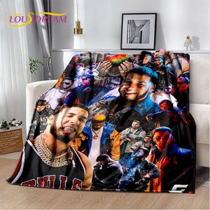 Певица бесплатно anaduel aa рэппер хип -хоп 3d мягкое плюшевое одеяло, одеяло на фланель одеяла для гостиной спальни для спальни, накрытие диван, ребенок