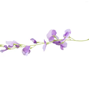 Fiori decorativi Edera di vite 12 mazzi di glicine artificiale appesi in pezzi di seta viola Ghirlanda di fiori finti