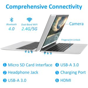 Дешевые офисные ноутбуки Игровые компьютерные книжки Netbook 15,6 дюйма 12 -го поколения Intel N95 32 ГБ DDR4 Слот 2 ТБ M.2 Wi -Fi Camera
