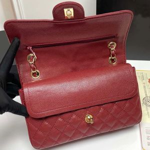 Borsa a doppia patta Jumbo di qualità superiore Designer di lusso 25CM Borse a tracolla trapuntate a mano in vera pelle classica tutta nera