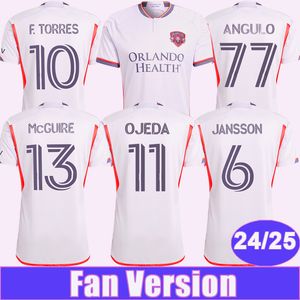 2024 25 Orlando City SC Mens Futebol Jerseys F.TORRES OJEDA ARAUJO JANSSON L.MURIEL McGUIRE Away Camisa de futebol Uniformes de manga curta