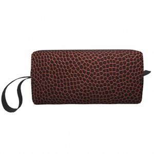 American Football Texture Travel Cosmetic Bag Soccer Sport Mönster toalettartiklar Makeup Organiser Ladies Beauty Storage Dopp Kit S6JT#