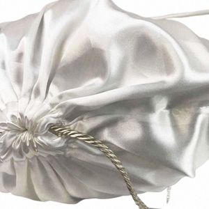 Stor siden Satin Hair Bag DrawString Bag Wigs Makeup smycken Bröllopsfest gynnar förvaring Dammsäker förpackning Återanvändbara väskor D5QJ#