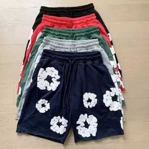 Herr shorts designer blommig grafik harajuku överdimensionerade shorts kvinna casual tryck streetwear korta tårar byxor