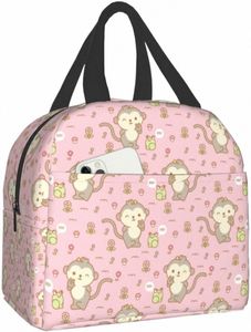 Kawaii Mkey And Frog Lunchtasche, auslaufsichere Kühlbox, Kinder-Lunchbox für Männer und Frauen, wiederverwendbare Thermo-Tragetasche für Büro, Arbeit, Picknick a2YO #