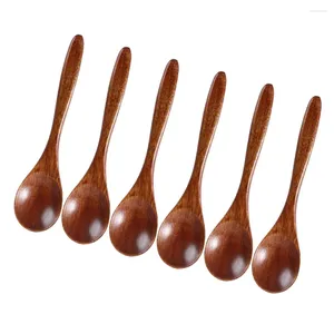 Spoons 6 Pcs Windows Spoon Japanese Small Wooden Teaspoon Heart Scoops Coffee Bean Dessert