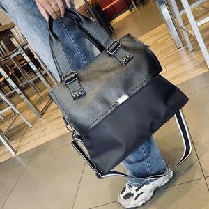 Shoulder Bags European / American Fashion Single Handbag With Leather Stitching And Large Capacity Commuting Business Tote Bag Trend