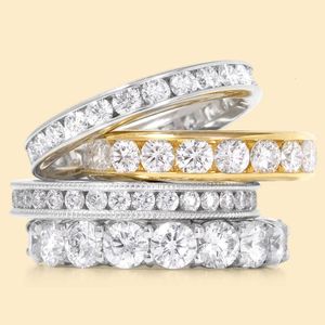 Fine Newelry Eternity Band Toptan 10K 14K Altın Moissanit Ring