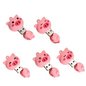 Shandian USB 3.0 64 GB Söt Pink Pig Flash Drive Pendrive 4GB 8 GB 16 GB 32 GB U Disk Creative Student Gadget Present Memory Stick