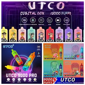 Utco Tornado 9000 sbuffi 9K Le sigarette elettroniche usa e getta sono dotate di vaporizzazione da 18 ml 0 2 3 5% ricaricabile da 850 mAh tassa senza batteria 7k 7000 12000 12k vape mono