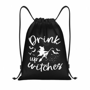 Drink Up Witchers - забавная идея подарка Хален Сумки на шнурке Спортивная сумка Горячая легкая 99Mh #