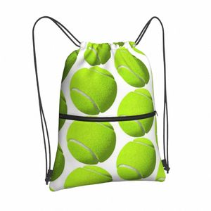 tennis Ball 2 Drawstring Bags Backpacks Shoe Bag Female Bag Children's Bag Backpack Storage q8ZU#