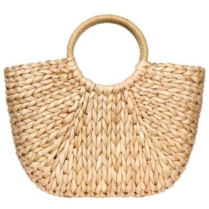 Bolsa de vime de verão para mulheres, palha feita à mão, bolsa de mão, praia, mar, bolsa de mão 240328