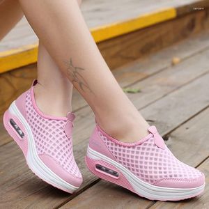 Casual Shoes Women 2024 Soft Bottom Walking Woman Air Mesh Vulcanize Summer Chunky Sneakers For Basket Femme Wedges
