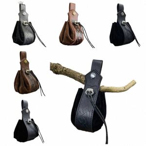 Vintage Portable Belt Pouch Medieval DrawString Bag Cosplay Dices Bag Renaissance Pu Faux Leather Waterproof Cosplay Accory B7YZ#