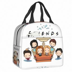 Friends TV Show Saco de almoço isolado para Cam Travel Resuable Thermal Cooler Lunch Box Mulheres Crianças Food Ctainer Tote Bags N3GI #