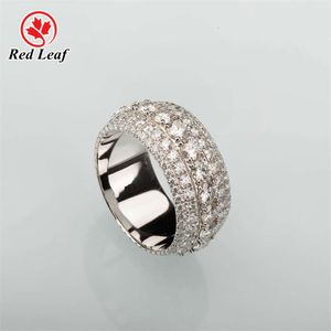 Redleaf Hiphop Fine Jewelry Round Diamond Cut Moissanite Ring Sterling Sier Rings For Men Women