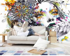 Wallpapers WELLYU Custom Modern Classic Hand Drawn Sketch Personality Abstract Avatar Mural Background Wallpaper Wall Papers Home Decor3D