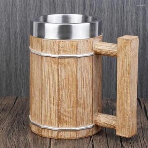 Tazze Boccale da birra con secchiello tedesco Tazza da caffè vintage medievale Creativo Tè in acciaio inossidabile Personalizzato Bozza da bar