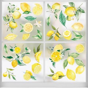 Window Stickers Summer Fresh Orange Double Static Sticker Material Yellow Wall Easy To Stamp For Kids