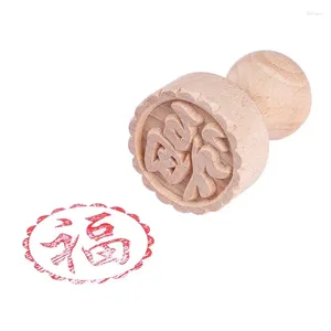Baking Tools Traditional Chinese Characters Moon Cake Stamp Molds Wooden Dessert Biscuit DIY Round Seal Pastry Bakeware Supplies