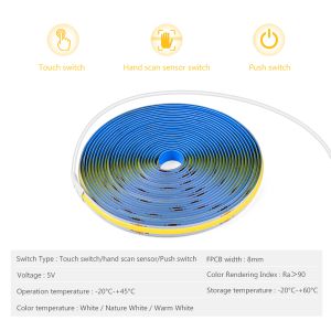 DC 5V COB USB LED LIGET TV TŁOŚĆ Oświetlenie Diode Diode Dom Home Decor Light Lamp Lampa do dekoracji szafki kuchennej domowej