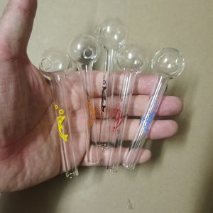 30pcs 10cm/3,93 inç balık pireks nargile kalın berrak cam yağ brülör boru somun boruları su boruları