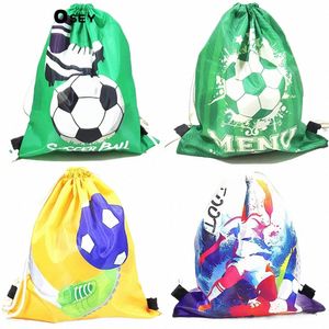 Футбольный шнурок Bundle Pocket Зеленый футбольный рюкзак Полиэстер Мужская сумка для хранения на плечах в качестве подарка для мальчика Draw String Bags w0uk #