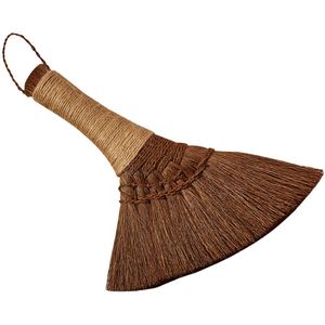 Liten Broom Dust Collector Home Wood Handle Duster Mini Cleaning Tools Handmade Brown Silk Office 240329