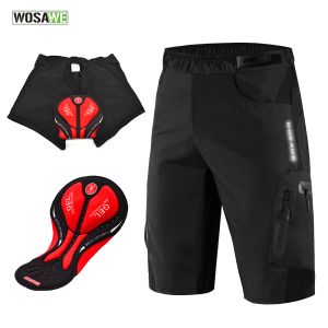 WOSAWE Men's Cycling Shorts Non-Removable Gel Pad Men's Underpants Cycling Underwear MTB Shorts Road Bike Downhill Shorts