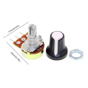 5set WH148 1K 2K 5K 10K 20K 50K Ohm Linear avsmalnande Rotary Potentiometer 100K 250K 500K 1M Ohm med AG2 vit mössa för Arduino AG2