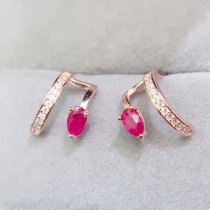 Orecchini a bottone Orecchini con rubino rosso naturale reale 3 5mm 0,35 ct 2 pezzi di pietre preziose in argento sterling 925 gioielleria raffinata per uomini o donne L24357