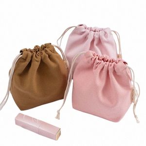 16 * 14 * 6cm pequeno saco de cordão bolsos portátil lona sacos de cosméticos mulheres saco de armazenamento de viagem cott bolsa bolsa de jóias p0e4 #