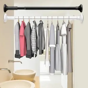 Shower Curtains Tension Rod Stainless Steel Pole No Drilling Bar Rods Spring