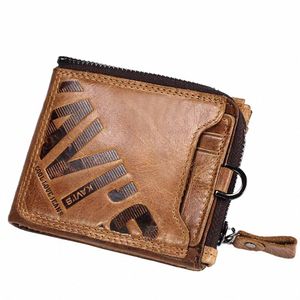 2021 NEW Crazy Horse Genuine Leather Wallet Men Coin Purse Male Cuzdan Walet Portomee PORTFOLIO Perse Small Pocket mey bag r14C#