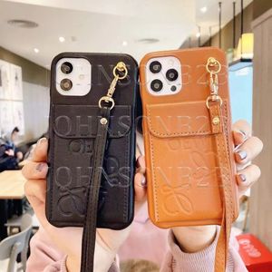 Vackra iPhone -telefonfodral 15 14 Pro Max Designer Crossbody Card Wallet Leather Hi Quality Purse 18 17 16 15Pro 14pro 13pro 12pro 13 12 Plus Case With Logo Box AQL