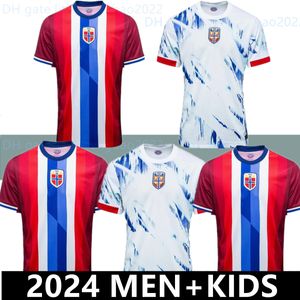 Norge 2024 Jerseys de futebol Haaland Odegaard Larsen Berge Norvegia Seleção nacional 24 25 Norvege Sorloth NOREG 2025 Noruega Football Shirt Noruega 999