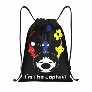 Pikmins Video Gaming Borsa con coulisse Uomo Donna Pieghevole Palestra Sport Sackpack I'm The Captain Shop Zaini N8mG #