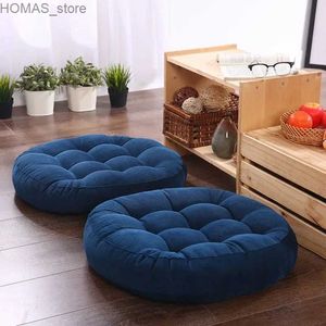 Kissendekoratives Kissen Japaner Pouf Futon Sitzkissen Katze Schwanz Hassock Stuhl Kissen Rückenlehne Kissen kreisförmige Tatami Matte Teppich Y240409