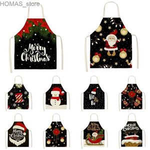 Aprons Home Christmas Kitchen Apron Linen Leeveless Women/ Kids Aprons Antifouling Waterproof Home Cleaning Tools Delantal Cocina Mujer Y240401