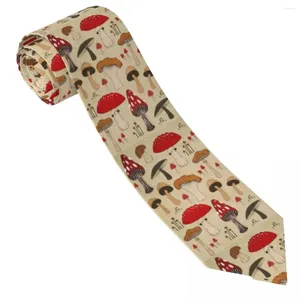 Bow Ties Novelty Mushroom Print Tie Funny Daily Wear Party Neck Men Women Classic Elegant Necktie Accessories Quality Collar