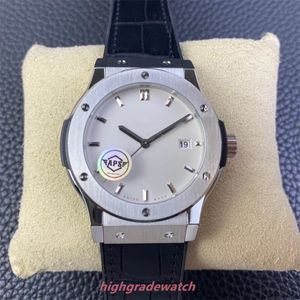 2024NewAPS Factory Mens Watch tamanho 42mm espelho de safira com impressão de jacaré frontal e borracha natural HB1110 movimento traseiro relógios de grife