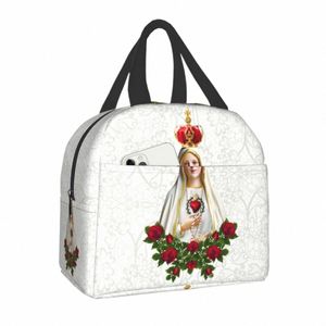 Nostra Signora di Fatima Vergine Maria Lunch Bag Uomo Donna Raffreddatore termico isolato Portogallo Rosario cattolico Lunch Box per ufficio per adulti i2kT #