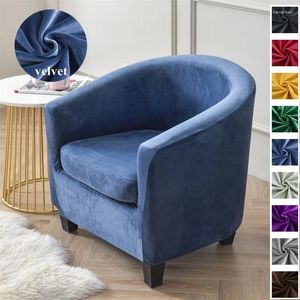 Krzesło obejmują aksamitne sofa pojedynczego siedzenia sofa elastyczna wanna klubowa fotele Soild Color Couch Slipcovers Home Cushion salon