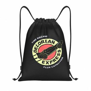 custom Back To The Future Film Drawstring Bag Lightweight Delorean Expr Motor Automobile Sports Gym Storage Backpack H51P#