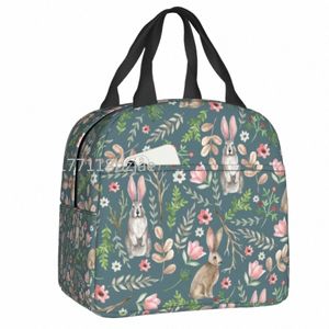 Coelho Padrão Lancheira para Mulheres Multifuncti Coelhos Cooler Thermal Food Isolado Lunch Bag Office Work h0sd #