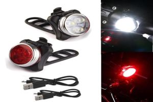 Luzes de bicicleta luz de bicicleta ciclismo led cabeça frontal com clipe de cauda recarregável usb lâmpada brilho bisiklet lamba luz 0708344682