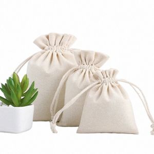 2 Pçs/lote Alta Qualidade Sacos Com Cordão De Armazenamento De Linho Natural Pacote de Presente de Natal Pequena Bolsa Casa Organizar Cott Sacks B5SH #